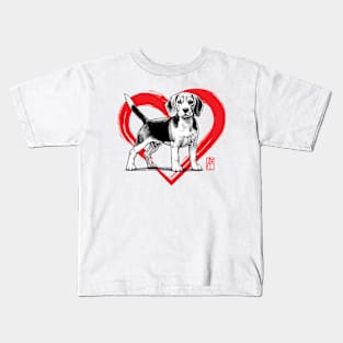 I Love My Beagle - I Love my dog - Cheerful dog Kids T-Shirt